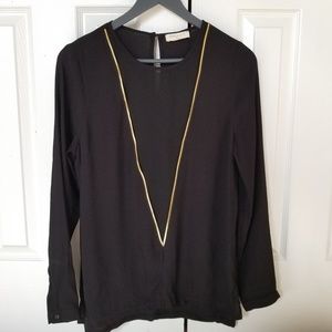 Sophie Rue Deep Sexy Sheer Blouse S/Small